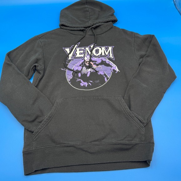 Marvel Other - Marvel Venom Hoodie Mens Size S/P Black‎ Graphic Print Comic Book Pullover